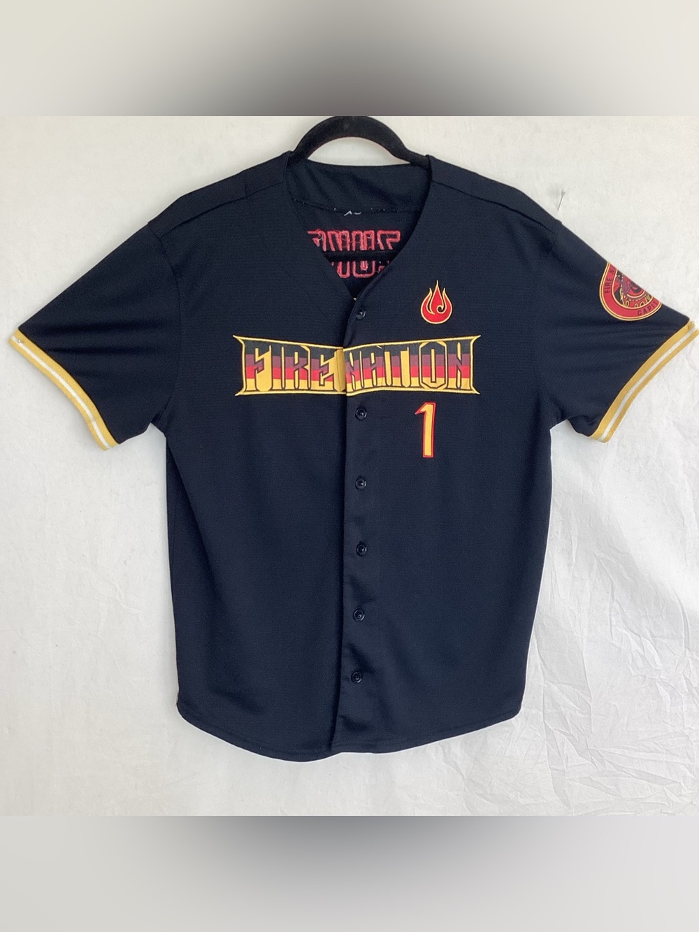 Avatar Last Airbender Fire Nation Zuko #1 Capital City Baseball Jersey Size S